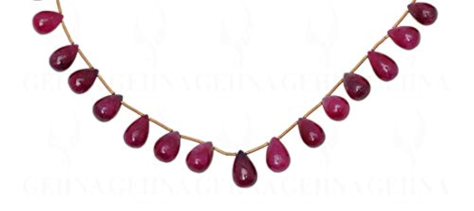 Women's Jaipur Ruby Drops Shaped Gemstone Necklace